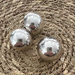 Vintage Sterling Silver Set of Three Identical Clip-Ons with Post